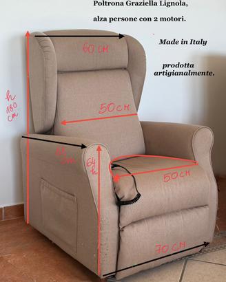Poltrona elettrica alza persone Made in Italy