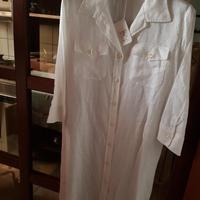 Vestito puro lino, colore bianco, taglie 46-48-50