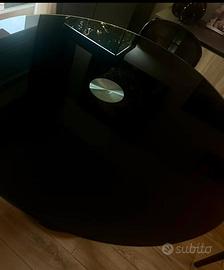 Tavolo rotondo in vetro nero