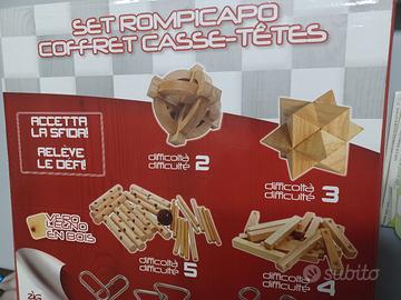 gioco set rompicapo in legno