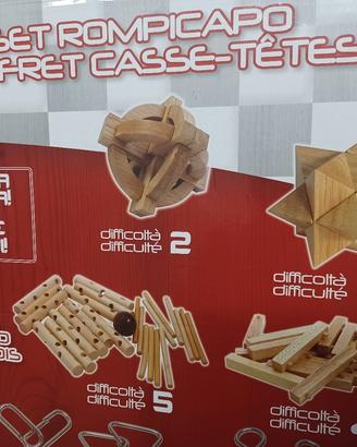 gioco set rompicapo in legno