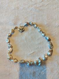 Collana perle barocche scaramazze e argento