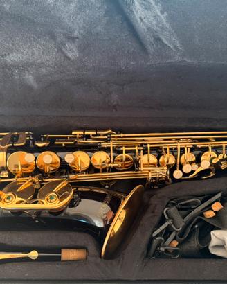 Sax alto ammon nero e dorato come NUOVO