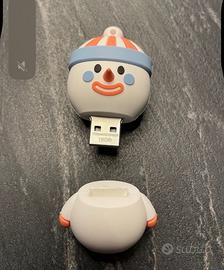 ☃️ Chiavetta USB Pupazzo di Neve – 16GB (NUOVA) ☃️