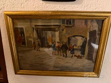 Ruggero Focardi (1864-1934) Dipinto Olio su tavola