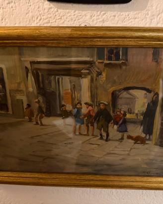 Ruggero Focardi (1864-1934) Dipinto Olio su tavola