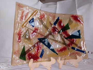 Piatto in vetrofusione art.