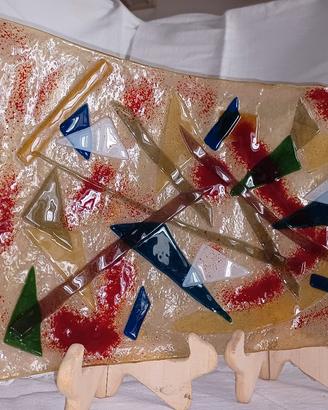Piatto in vetrofusione art.