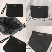 poschette in cordino nero fatta a mano