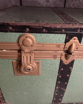 Baule Vintage Anni 50 Verde Militare