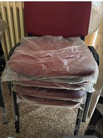 14 sedie bordeaux nuove riunioni