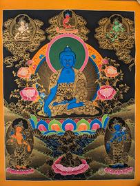 Thangka del Buddha della Medicina – Dipinto a mano