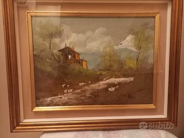 quadro olio su tela dipinto autore Rossi  