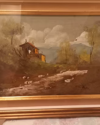 quadro olio su tela dipinto autore Rossi  