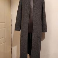 Cappotto lungo da donna in misto lana grigia Zara