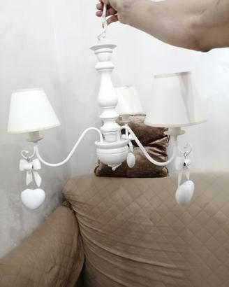 Lampadario Stile Shabby A 3 Luci. 
