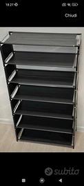 scarpiera 7 ripiani nuova nero 