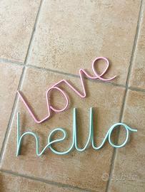 Scritte decorative casa Love Hello