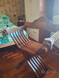 2 poltroncine  in legno modello Savonrola.Ri