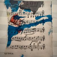 Giuseppe Chiari pentagramma spartito collage