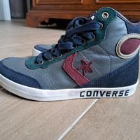 Converse alte in pelle e camoscio