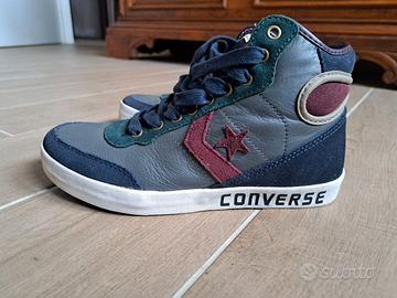 Converse alte in pelle e camoscio