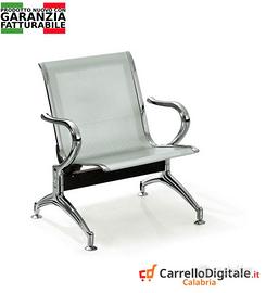 Sedia da attesa in acciaio – NUOVA – 1 posto