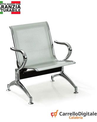 Sedia da attesa in acciaio – NUOVA – 1 posto