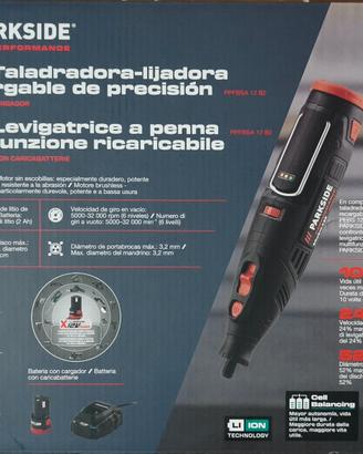 Nuovo!Levigatrice penna Parkside+Batteria!GARANZIA