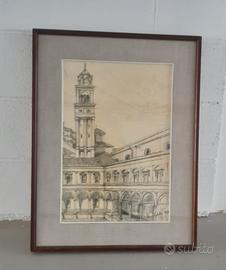 Quadro a carboncino Modena P.zza Grande