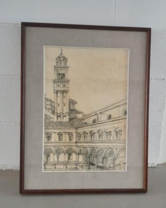 Quadro a carboncino Modena P.zza Grande