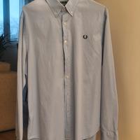 Camicia uomo Fred Perry Oxford stretch azzurra