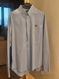 Camicia uomo Fred Perry Oxford stretch azzurra