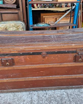 baule cassa in legno antico 