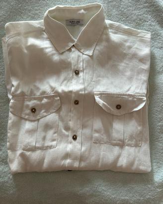 camicia lino bianca taglia m