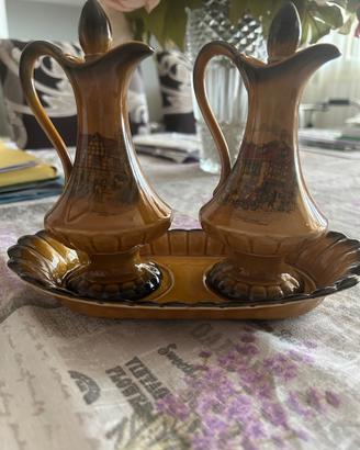 Set vintage da tavola per olio e aceto