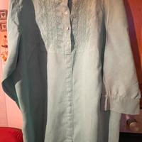 Camicia lunga camicione donna puro lino