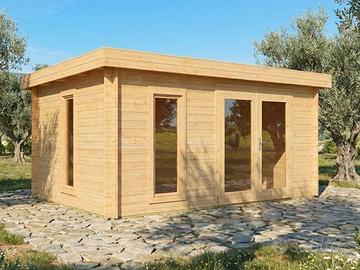 CASETTA DI LEGNO MODERN2. 410x320x221h cm spes28mm
