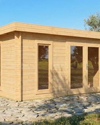 CASETTA DI LEGNO MODERN2. 410x320x221h cm spes28mm