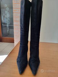 Stivali camoscio nero 38