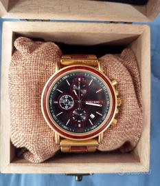 Orologio uomo in Mogano e Acciaio g Bobo Bird