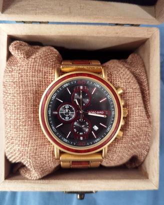 Orologio uomo in Mogano e Acciaio g Bobo Bird