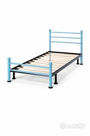 Letto singolo in ottone riverniciato bambino