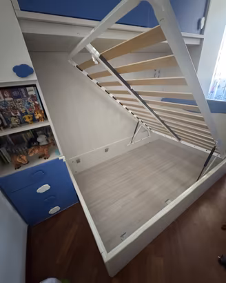 Letto 1 piazza e mezza contenitore