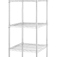 Scaffale in acciaio cromato.