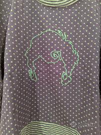 Felpa leggera in jersey di cotone blue e verde