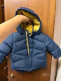 Piumino Zara blu con cappuccio