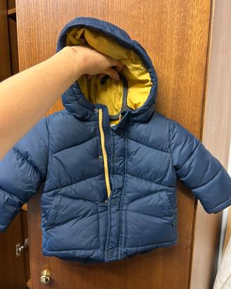 Piumino Zara blu con cappuccio