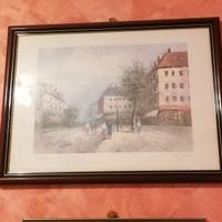 Stampa acquarello in cornice bordeaux € 30