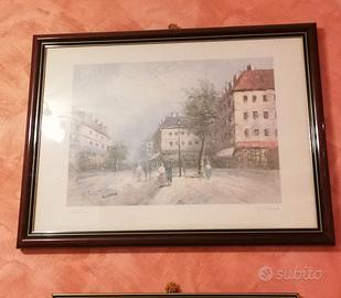 Stampa acquarello in cornice bordeaux € 30